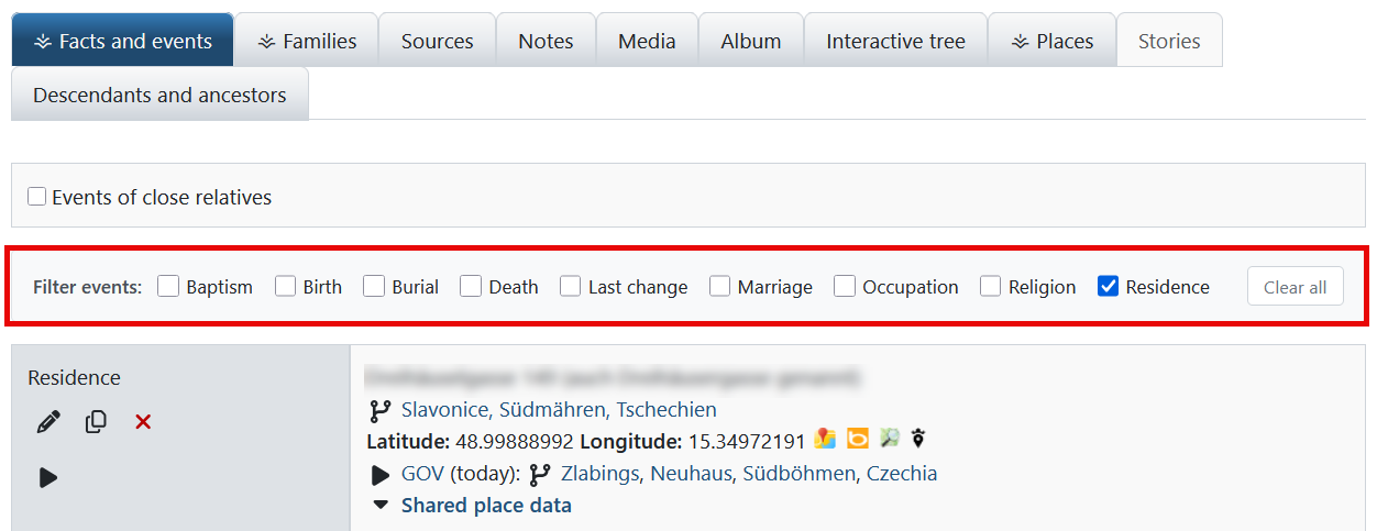 Event Filter Module - Filter View